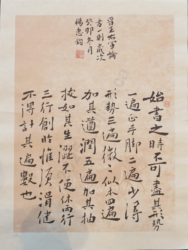 “Twelve Chapters on the Momentum of Brushwork with a Preface” Regular Script by Yang Huijun